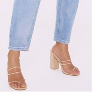 Nude Block Heel Mule